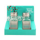 Set salero y pimentero vidrio c/tapa metal S/C