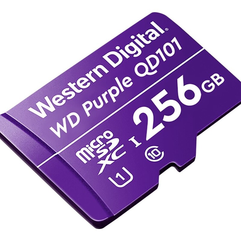 WD Purple SC QD101 WDD256G1P0C - Tarjeta de memoria flash - 256 GB - UHS-I U1 / Class10 - microSDXC UHS-I - púrpura WD Purple SC QD101 WDD256G1P0C - Tarjeta de memoria flash - 256 GB - UHS-I U1 / Class10 - microSDXC UHS-I - púrpura