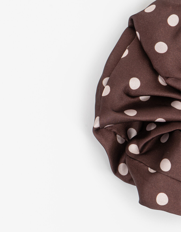Skunzies Estampados Maxi Scrunchie Lunares - Marron Chocolate