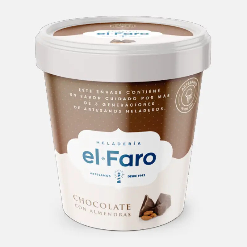 Helado El Faro Chocolate con almendras - 1,1 lt Helado El Faro Chocolate con almendras - 1,1 lt