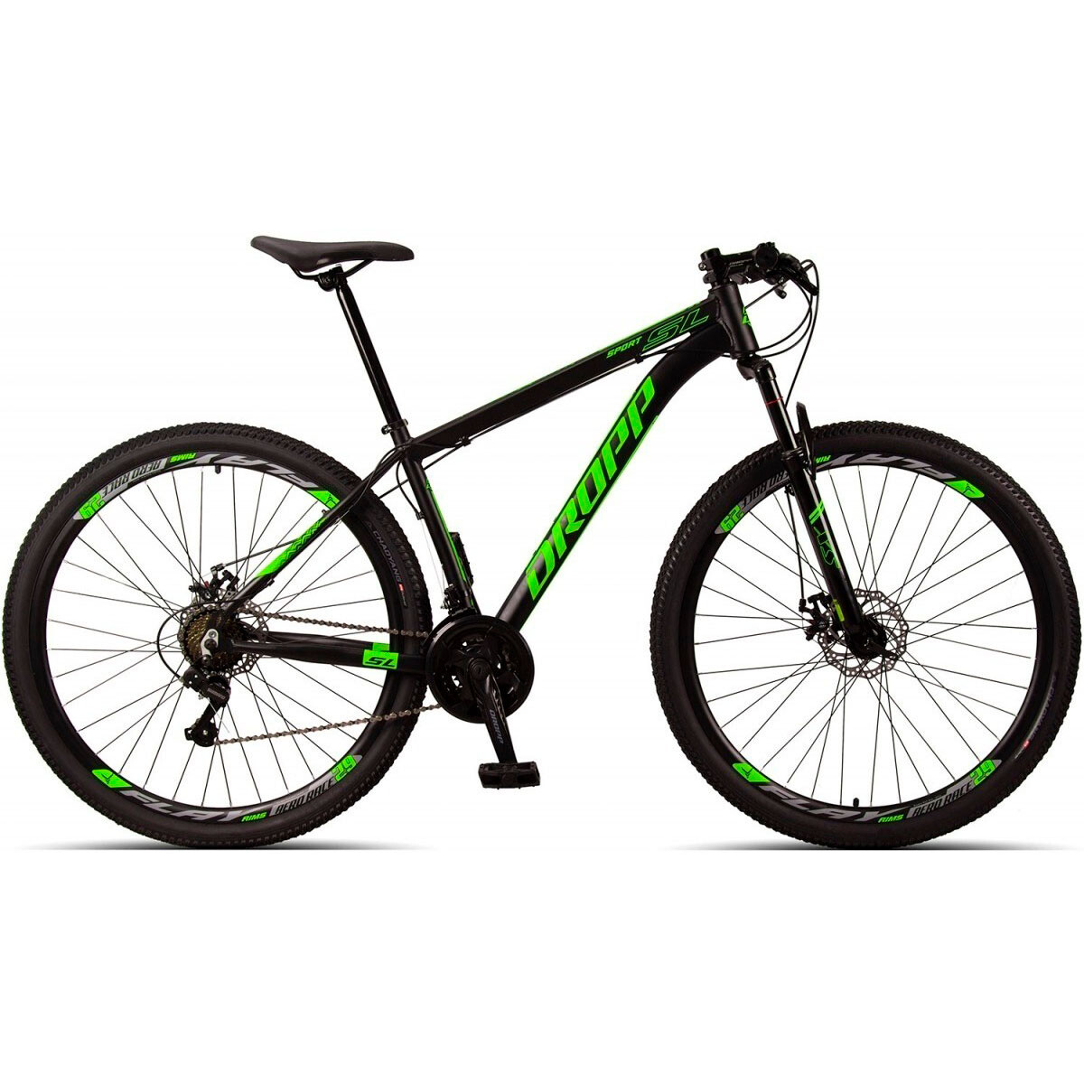 Bicicleta Montaña Dropp Rodado 29 Aluminio Cambios Shimano - Negro Verde 