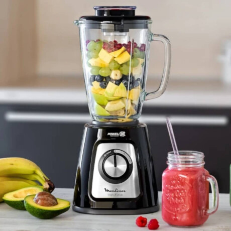 Licuadora Moulinex Blendforce Jarra Vidrio + Vaso 800W Color Negro