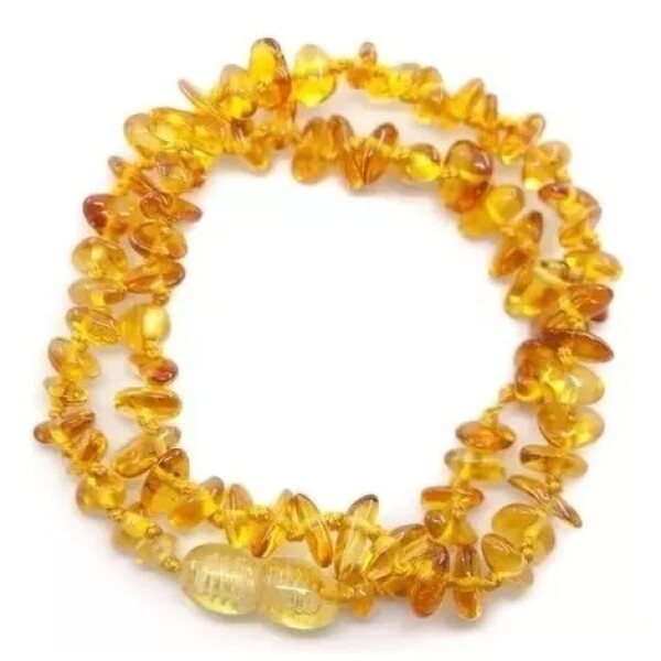 Collar ambar piedra irregular amarillo