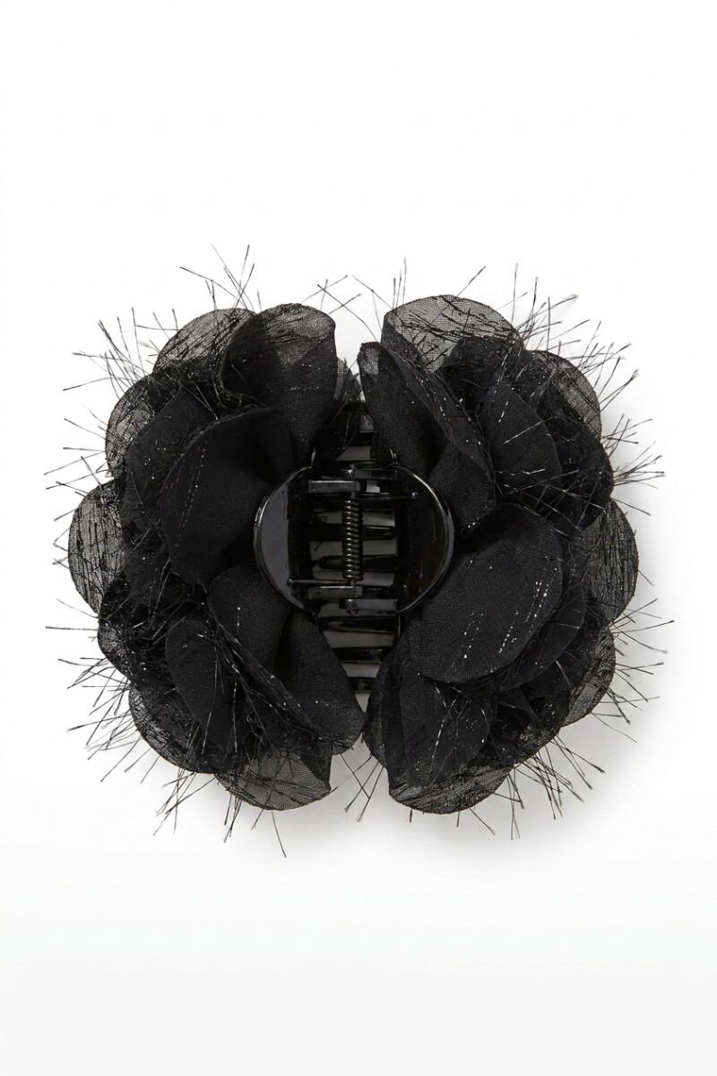 Broche flor party negro
