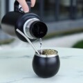 Set De Termo + Mate + Bombilla 1 Litro Acero Negro