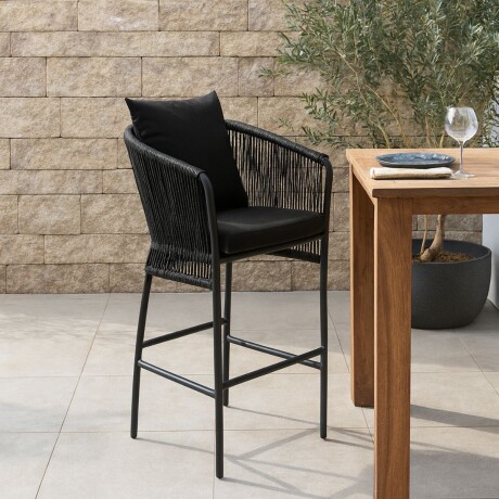 BANQUETA DE EXTERIOR LUKA NEGRO