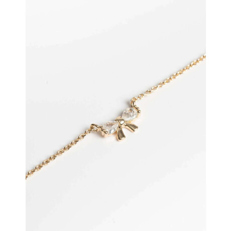 Collar Corto Tulipanes Con Cubic Dorado