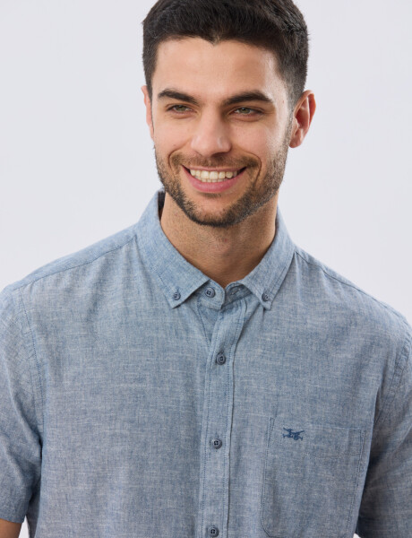 CAMISA LISA DE LINO Denim
