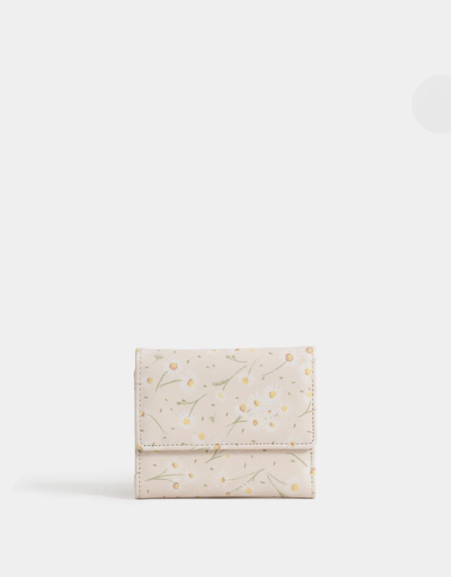 Billetera Estampados Billetera Cuerina Con Solapa - Estampado Flores