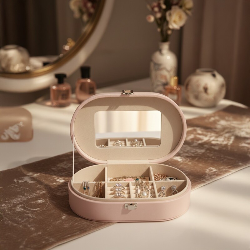 JOYERO ROSA C/DIS 22.5X13.5X6.5CM Unica