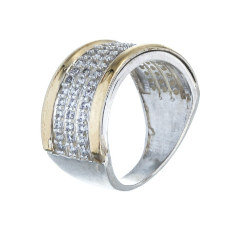 Anillo de Plata 925 , Double y circonias Anillo de Plata 925 , Double y circonias
