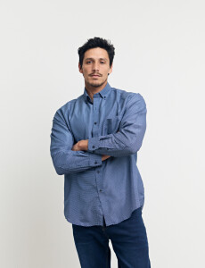 012666 CAMISA HARRINGTON LABEL Azul Osc/bla