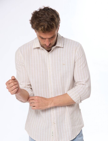 CAMISA DE LINO Beige