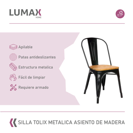 Silla Tolix Metálica pack 2 unidades Vintage Negro