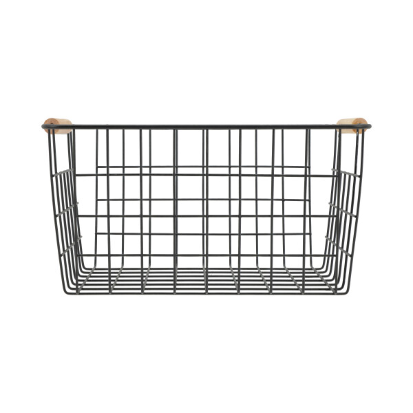 Canasto Organizador de Cocina IMBACK | Metálico, Versátil y con Manijas de Madera Canasto Organizador de Cocina IMBACK | Metálico, Versátil y con Manijas de Madera