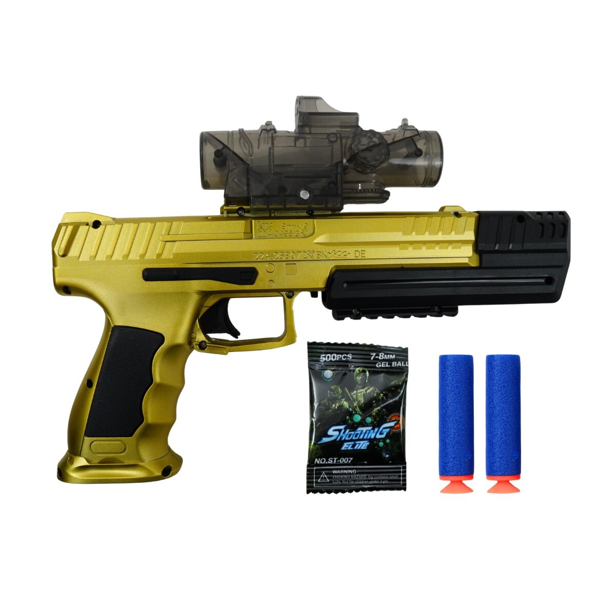 Revolver 2en1 a bateria con balines gel y dardos 
