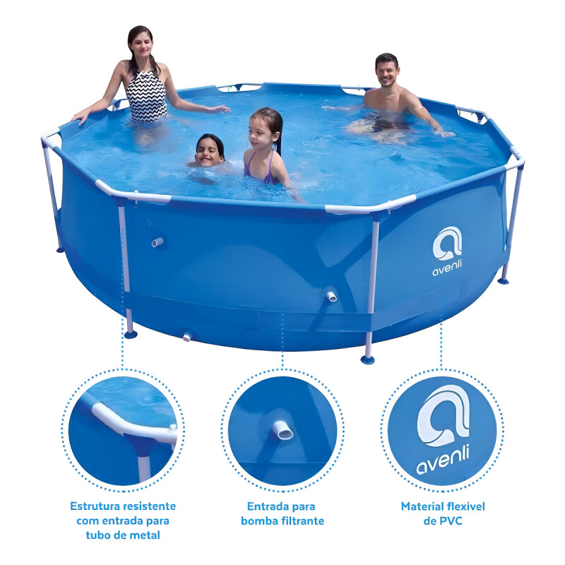 Pileta Estructural Jilong Avenli Reforzada 4.383 Litros 3.05m de diámetro C/Bomba y Filtro Pileta Estructural Jilong Avenli Reforzada 4.383 Litros 3.05m De Diámetro C/bomba Y Filtro