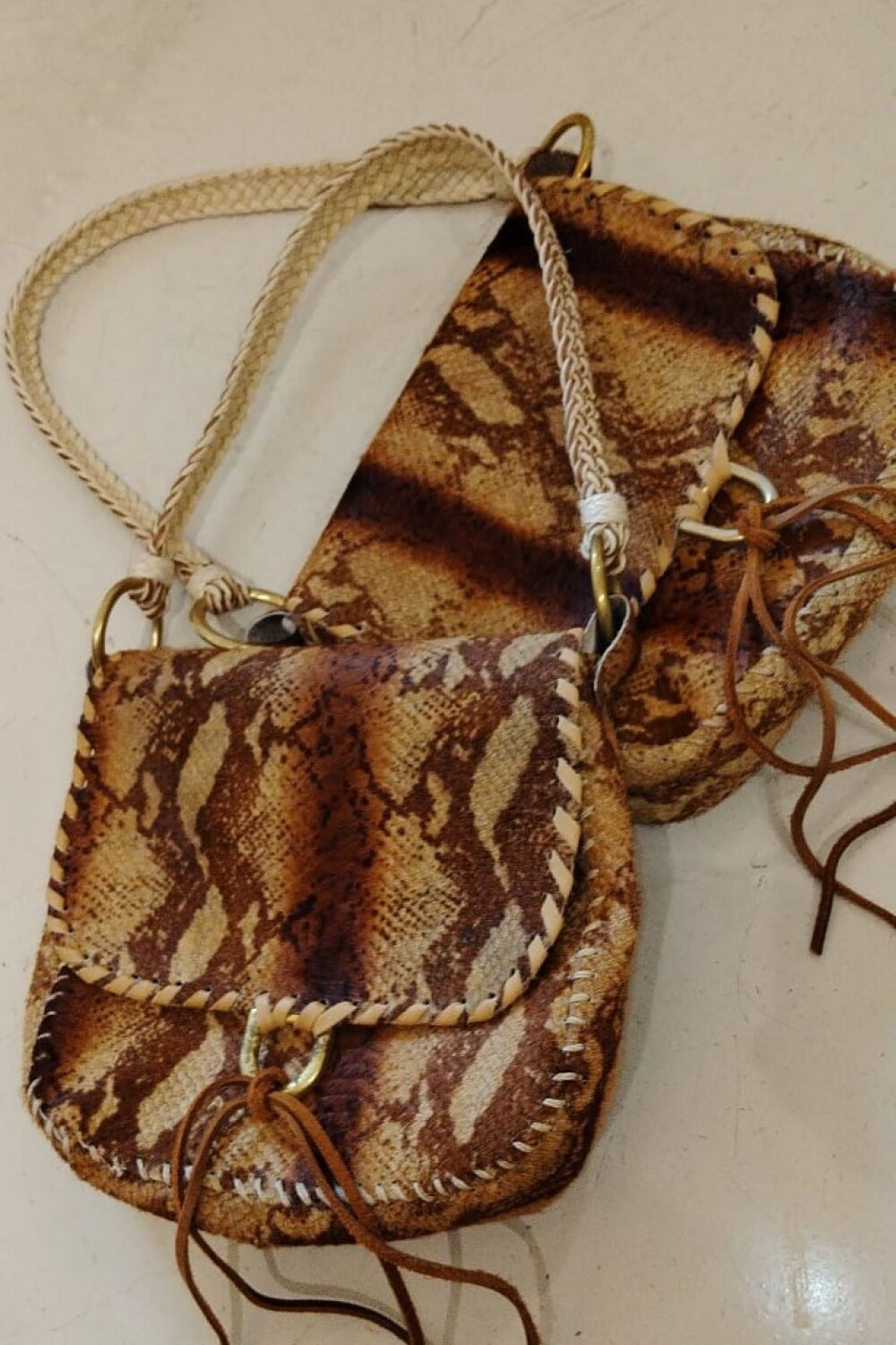 Cartera Lady Bag Snake Camel