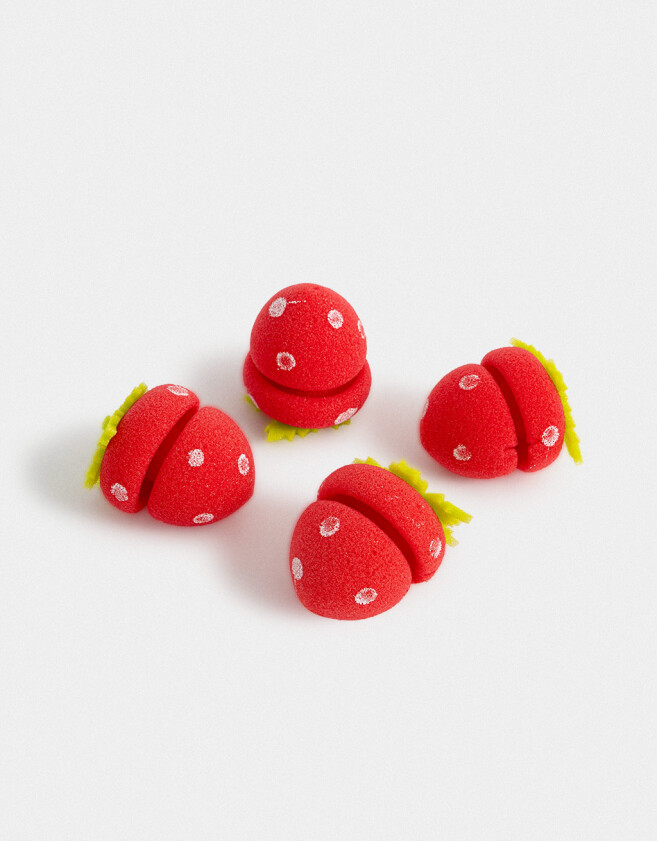 Accesorios Pelo Set Frutas Set De Ruleros Para Pelo - Rojo Frutilla