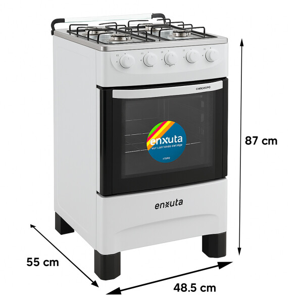 Cocina Multigas 4 Hornallas Enxuta Cenx27200ng BLANCO