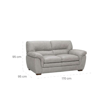 Sillon Livintus 2 Cuerpos Cuero Natural Hielo