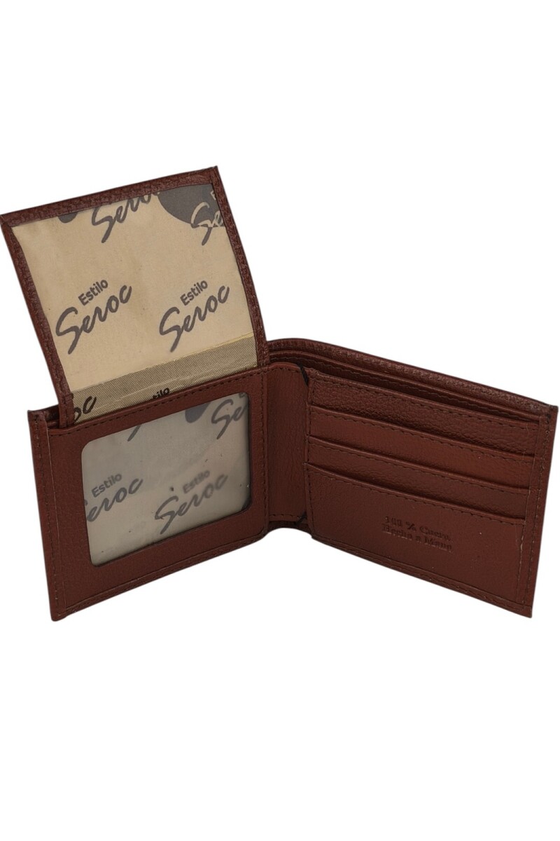 Billetera con visor y cierre Marrón