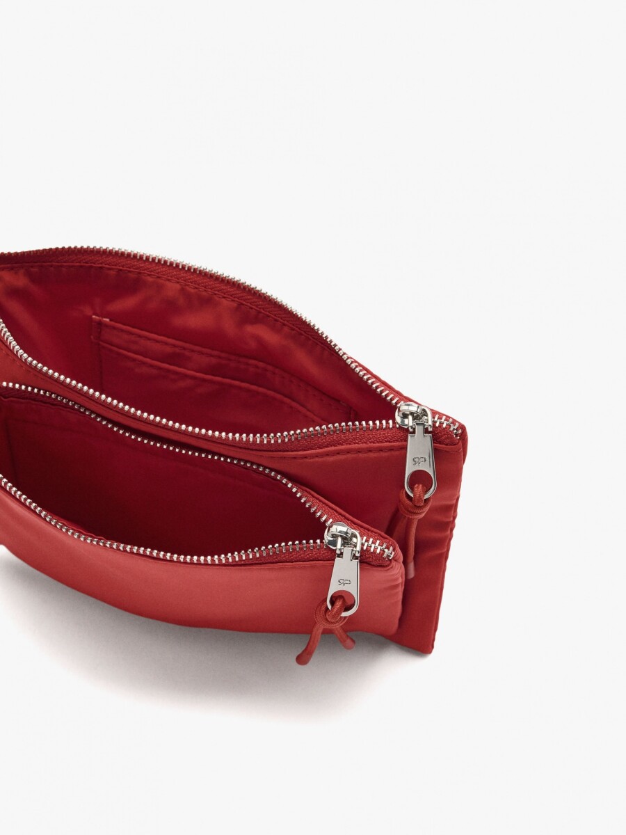 Bolso Multiusos Doble De Nylon rojo
