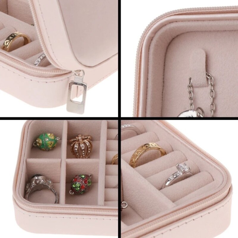 Joyero Alhajero Estuche Organizador Joyas Anillos Pulseras Color blanco