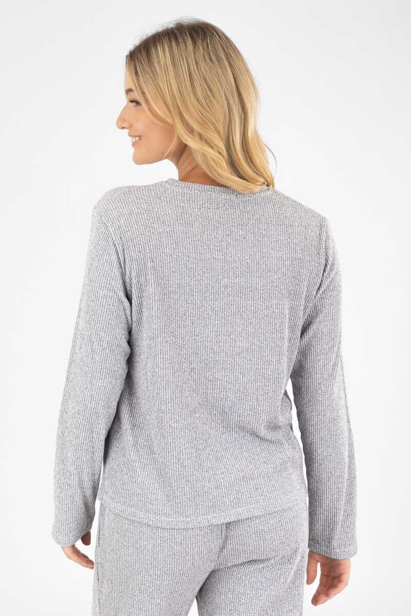 Remera rib fino gris Gris
