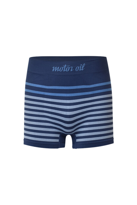 Boxer rayado microfibra Azul marino