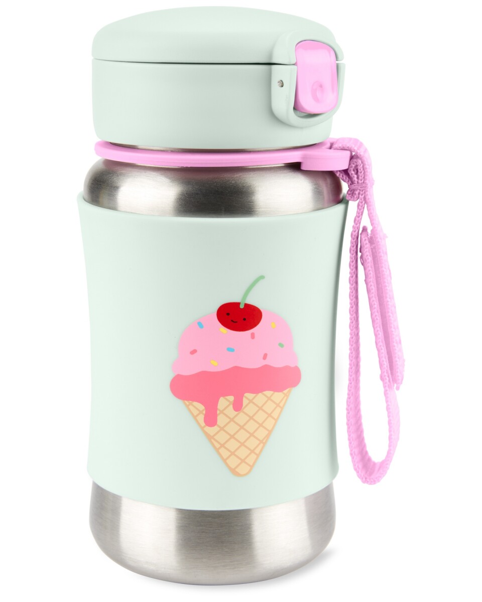 Botella de acero inoxidable con sorbito, diseño helado 