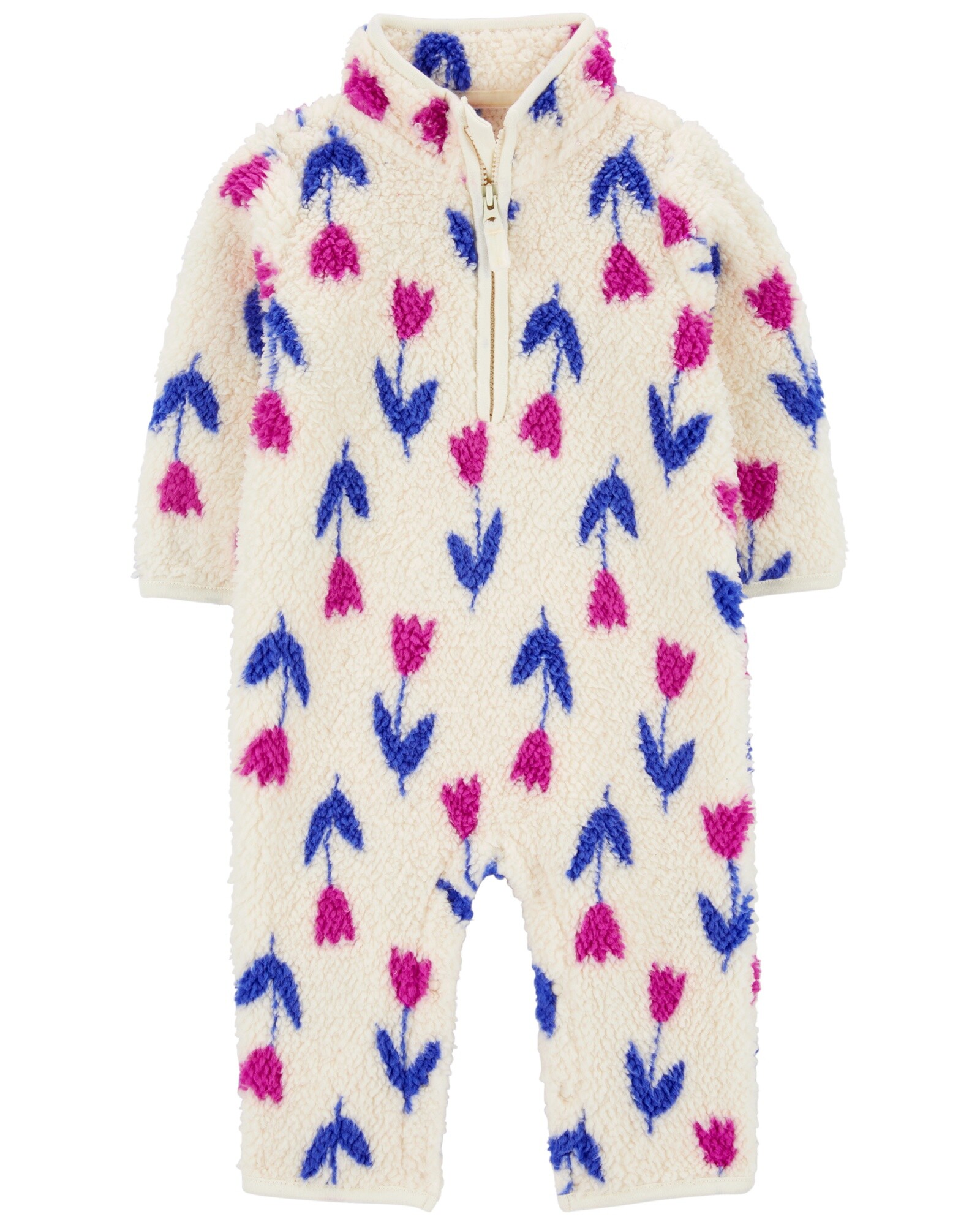 Mameluco de sherpa, diseño tulipanes Sin color