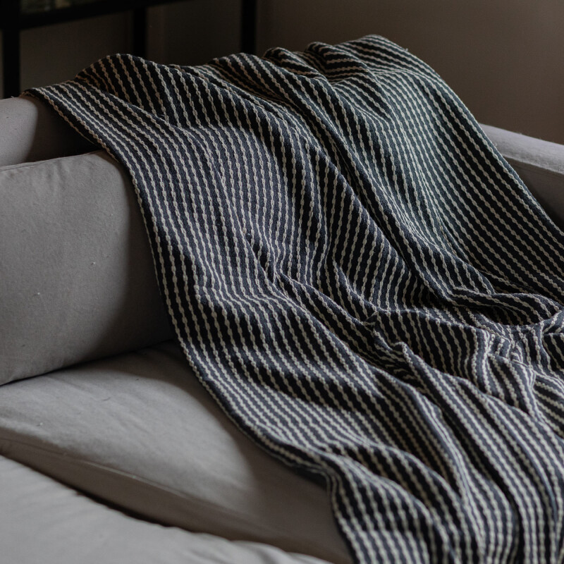 Manta para sillón y cama algodón Grafito 130cm