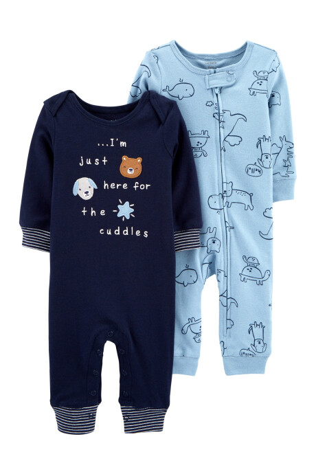 Pack dos pijamas de algodón diseño animales 0