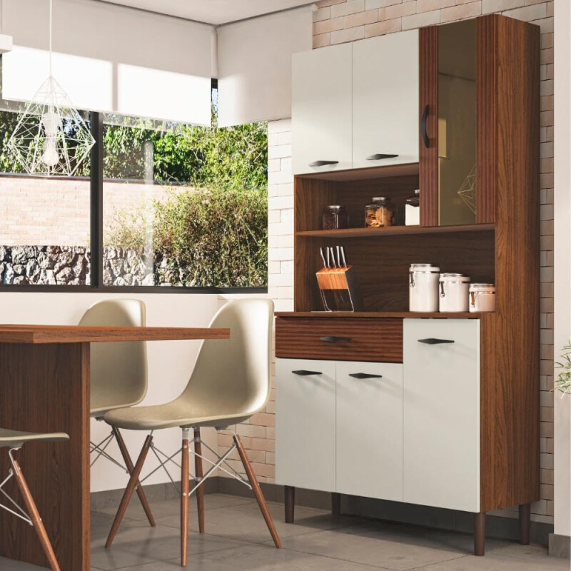 Cocina Golden 6 Puertas Ripado Nogueira Off White Paraná Cocina Golden 6 Puertas Ripado Nogueira Off White Paraná