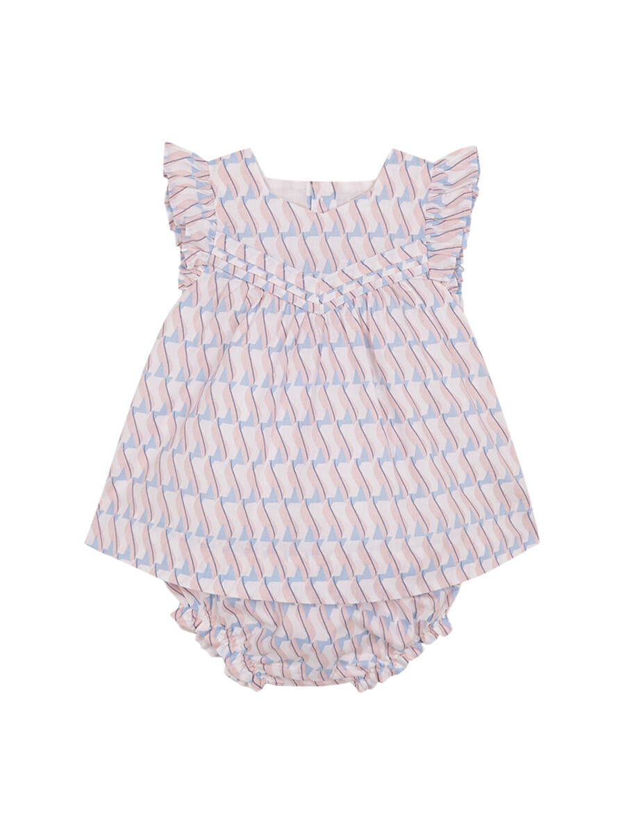 Vestido Estampado Geometrico Piedra