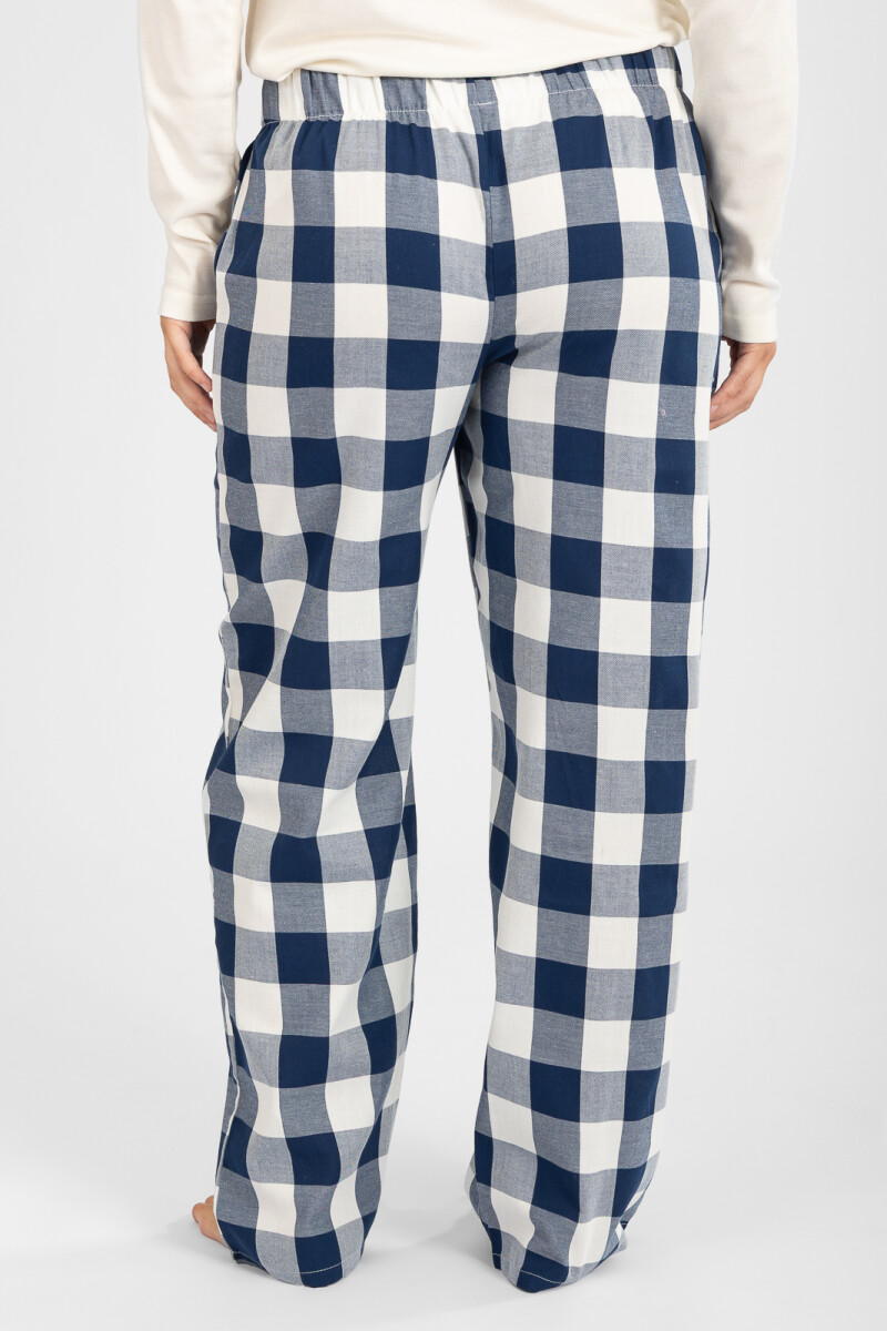 Pantalon mujer franela Azul
