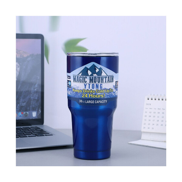 Vaso Térmico Grande 900ml Inox Doble Pared Tapa Hermética Variante Color Azul