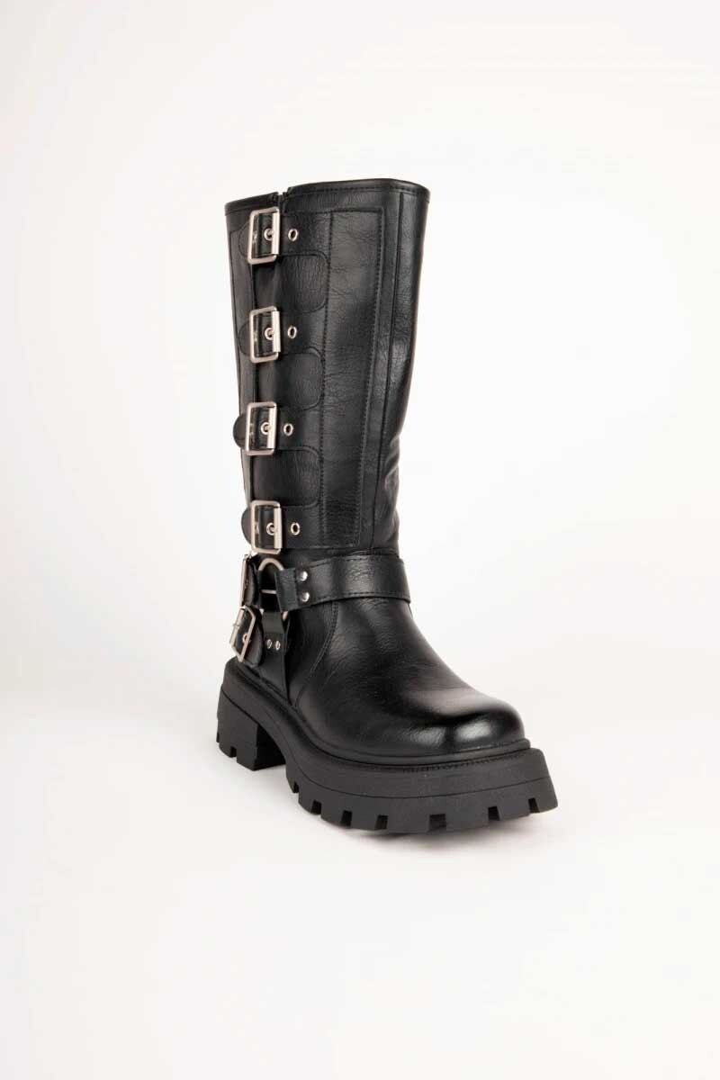 BOTA MUJER DANIEL CASSIN BIKERS Negro