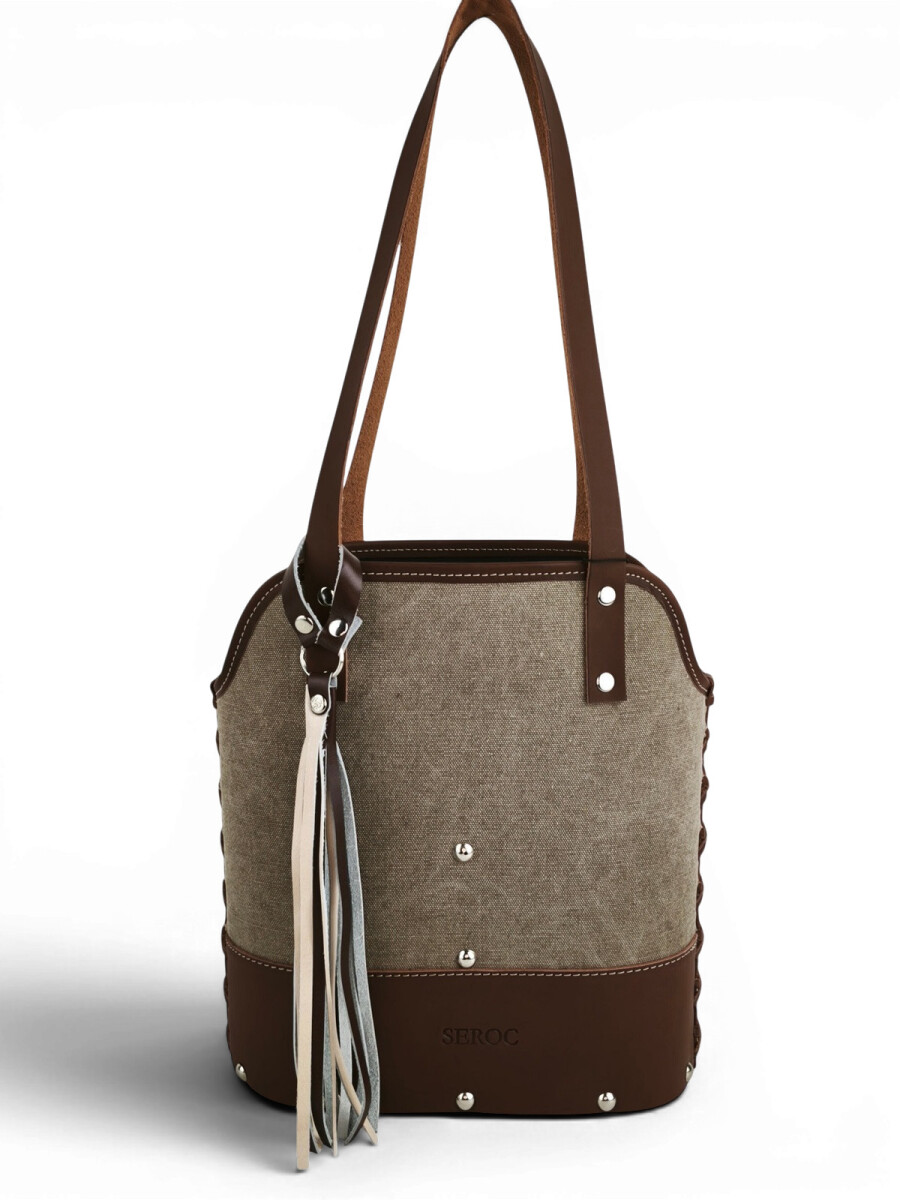 Matera de lona con base de madera - Beige 