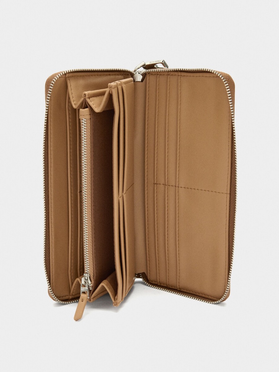 Cartera Con Grabado Animal L camel