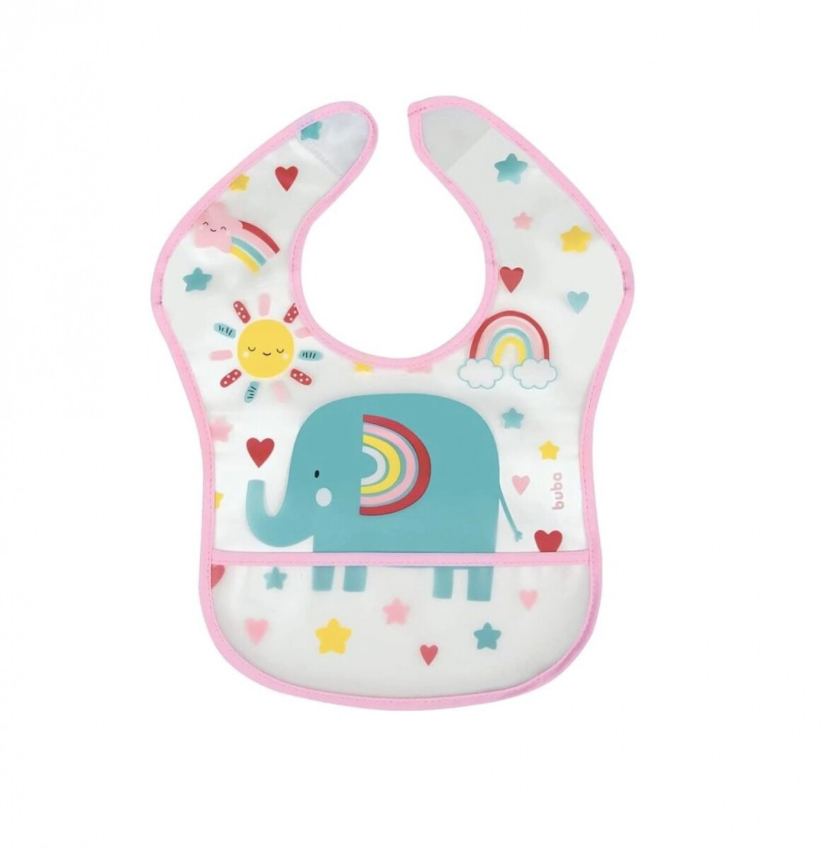 Babero alimentacion BUBA - elefante arco iris 