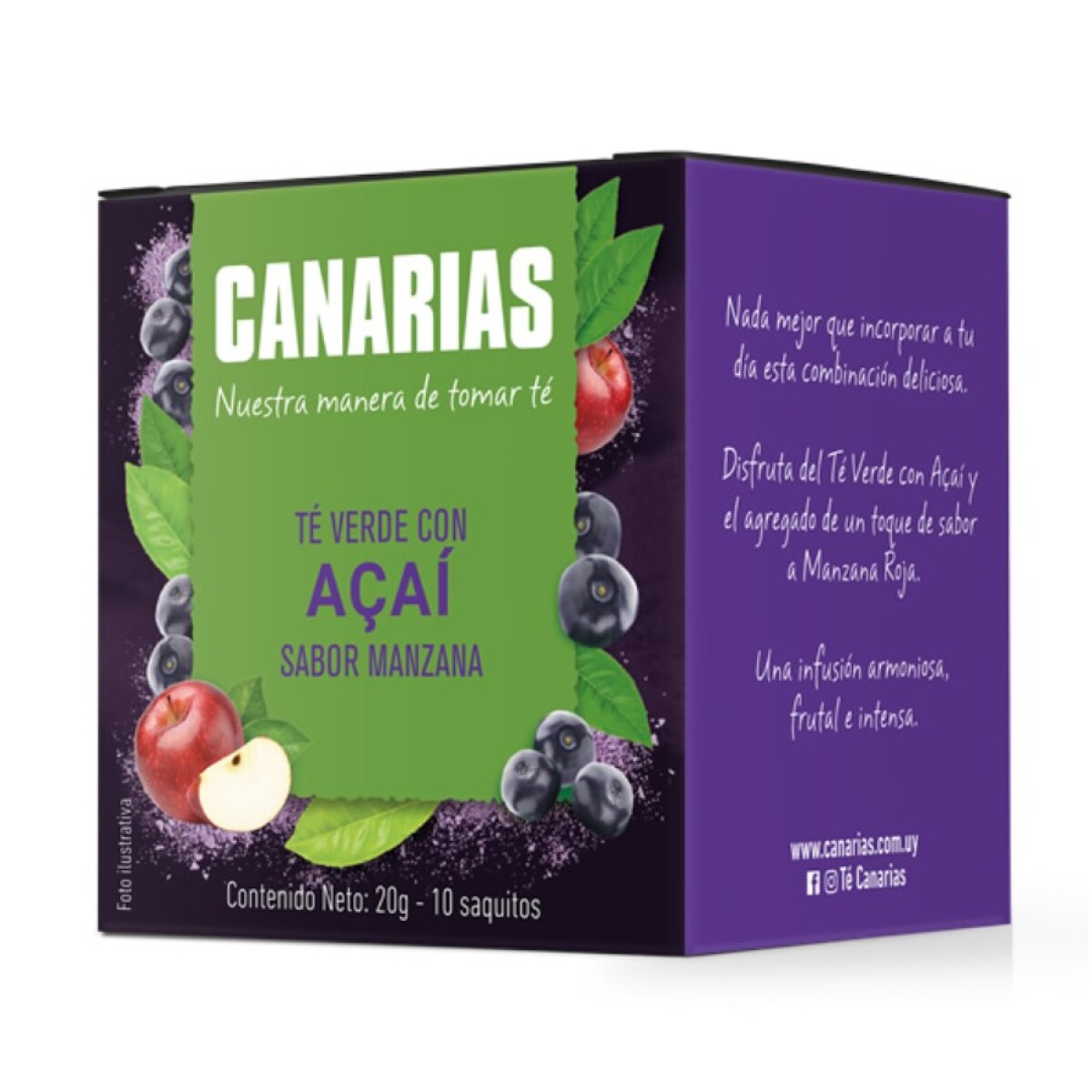 Caja X10 Té Verde con Açaí Sabor Manzana Canarias 