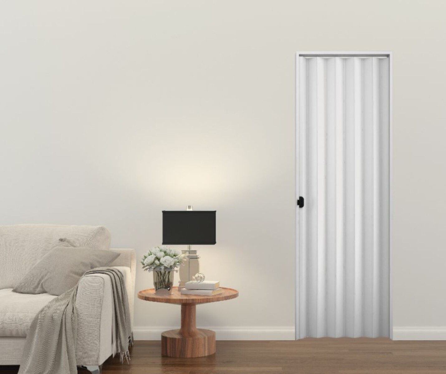 Puerta plegable PVC ceniza - 0,90x2,10m 