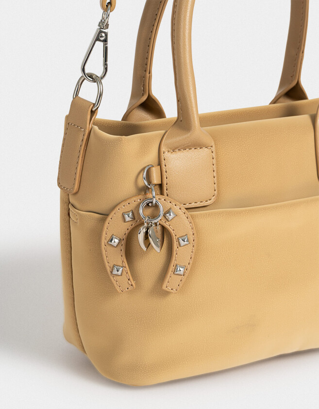 City Cartera Mini City Con Charm - Marron Beige