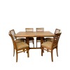 Juego de comedor extensible pata de gallo- 6 sillas curvas horizontales Juego de comedor extensible pata de gallo- 6 sillas curvas horizontales