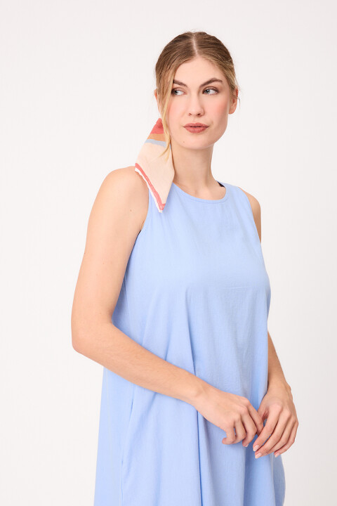 VESTIDO LARGO CRETTA POLANCO Celeste