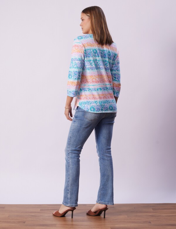 Blusa Algodon Tachas MULTI/VERDE