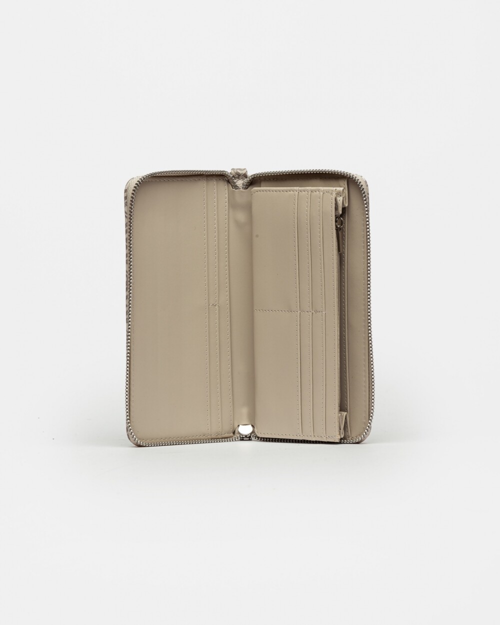 Billetera Monogram En Efecto Cuero Estampado Taupe