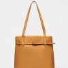 Shopper Bay en cuero graneado Cuoio